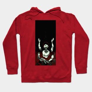 author's painting of a god robot, fear of war, no war, I choose peace, but war is chosen for me, no one asked Hoodie